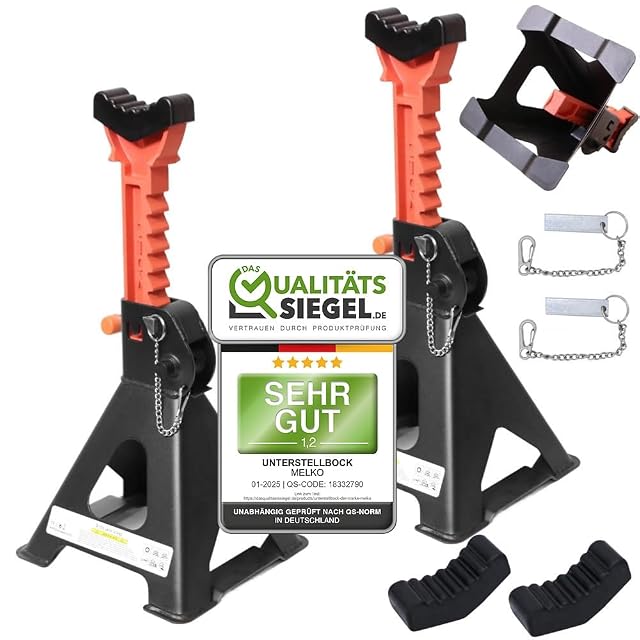 Melko pair of 3 t adjustable axle stands