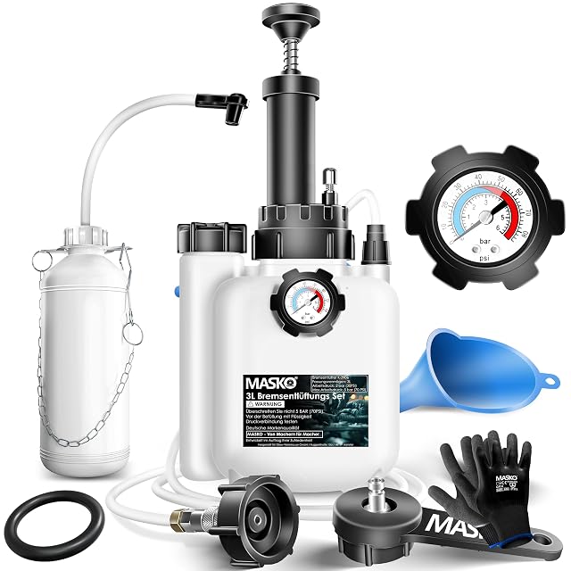 MASKO 3 liter brake bleeder with pressure gauge