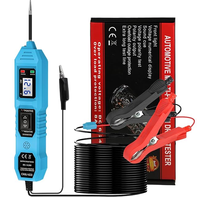 Ansbell power circuit probe tester with backlit LCD and clips