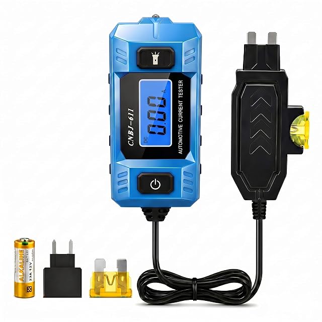 VIREVO automotive inline fuse current tester with backlit LCD