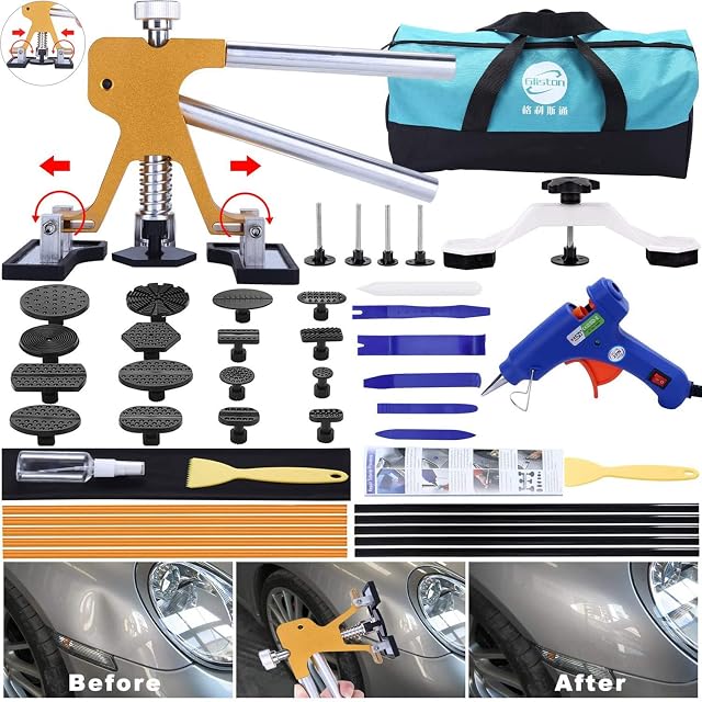 GLISTON 45-piece paintless dent repair kit with golden lifter
