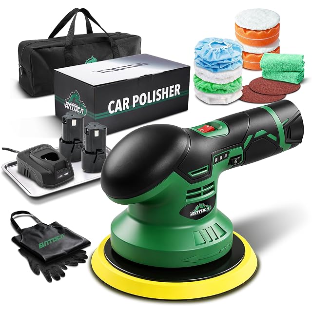 BATOCA S3 cordless dual action car polisher with two batteries