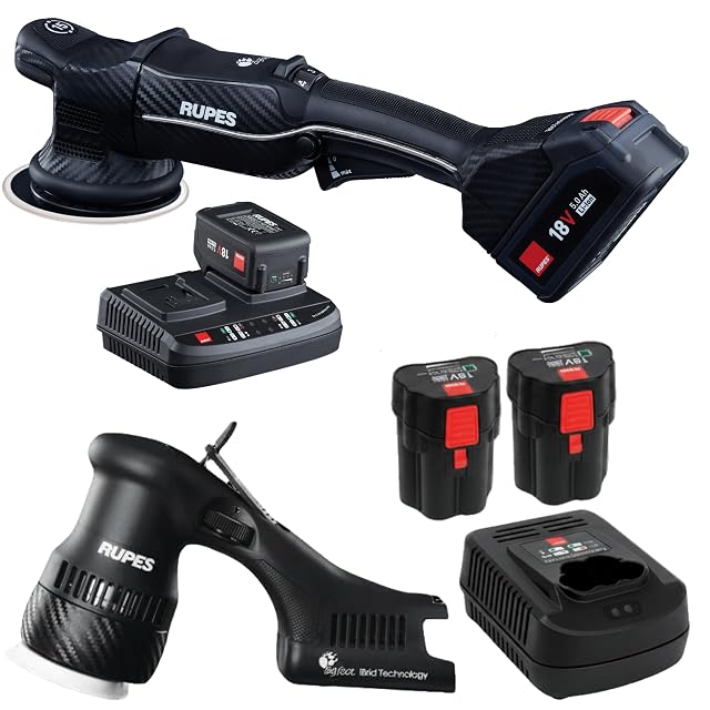 RUPES BigFoot HLR15 and HLR75 iBrid cordless polisher kit