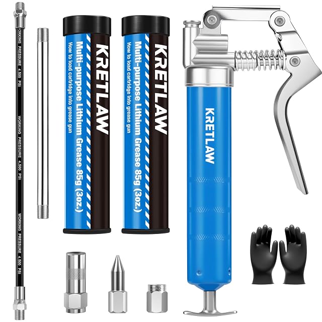 KRETLAW mini grease gun kit with nozzles