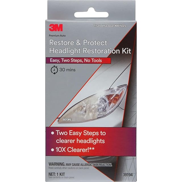 3M 39194 headlight restoration kit with Trizact discs and wipes