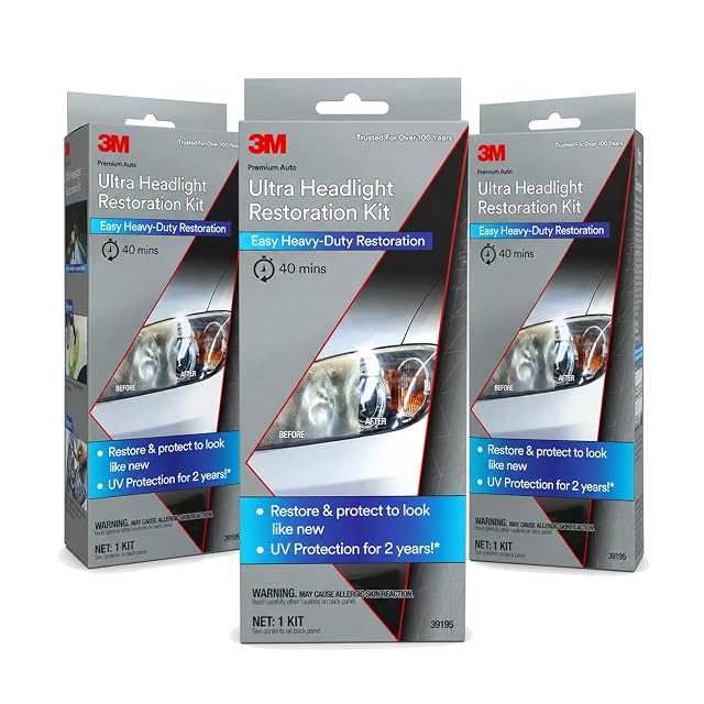3M Ultra 39195 headlight restoration kit three pack with sanding discs