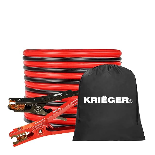 K KRIËGER heavy duty 6 gauge jumper cables with carrying bag