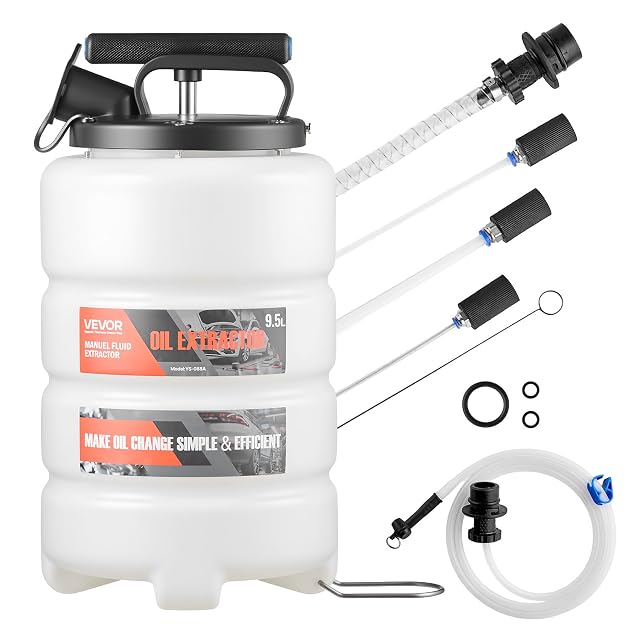 VEVOR 9.5 L manual oil extractor with hoses