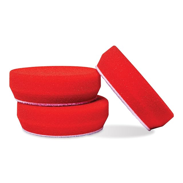 Griot’s Garage 3 inch red foam waxing pads, set of three