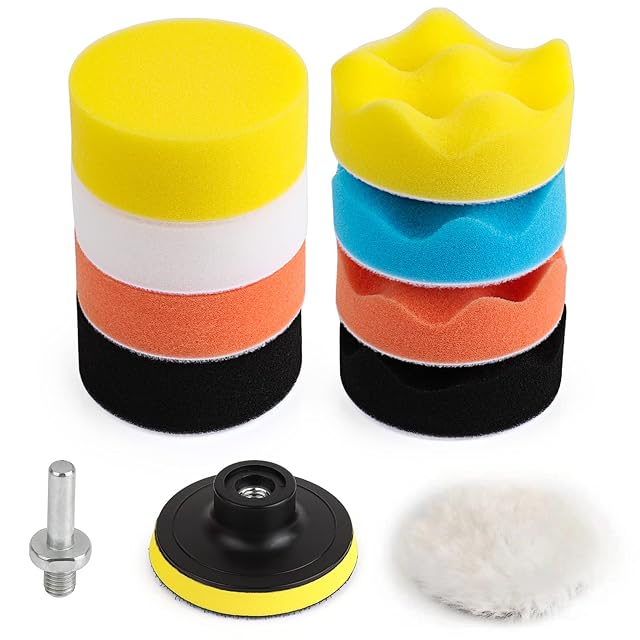 Kshineni 80 mm polishing pad set with drill adapter