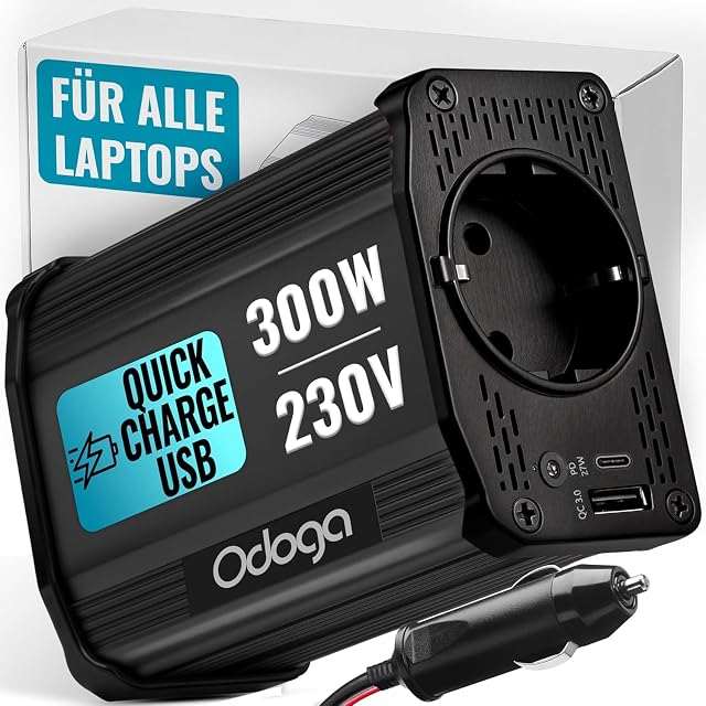 Odoga 300 W car power inverter with USB-C