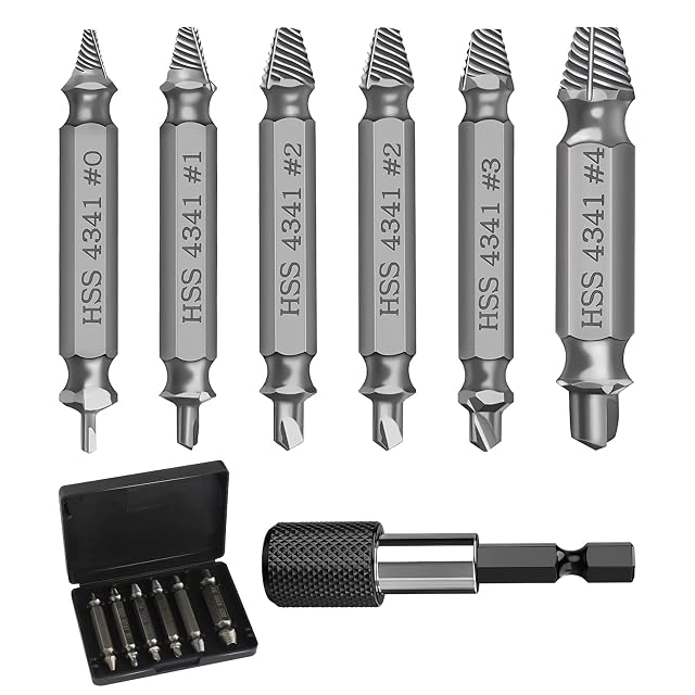 CAINCAY screw extractor set with magnetic bit holder