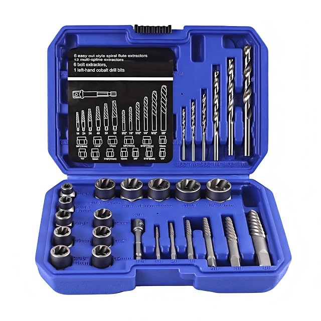 CRENGYBL 26-piece damaged screw and bolt extractor set