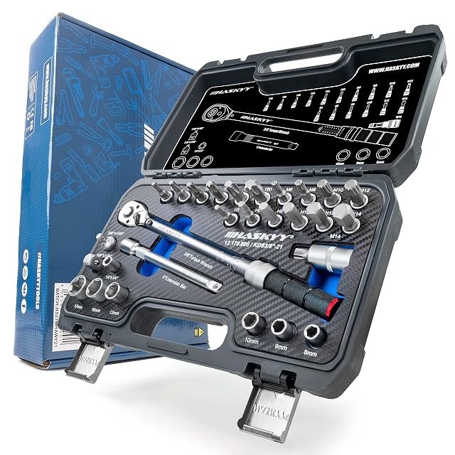 HASKYY 3/8 inch torque wrench set calibrated to ISO 6789