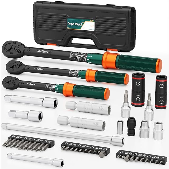 NADOKHI 47-piece torque wrench set with three drives