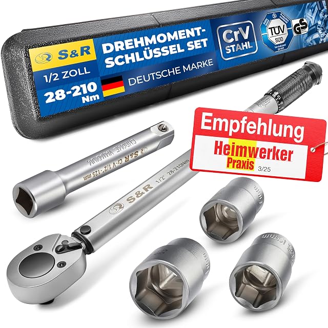 S&R 1/2 inch torque wrench set with sockets