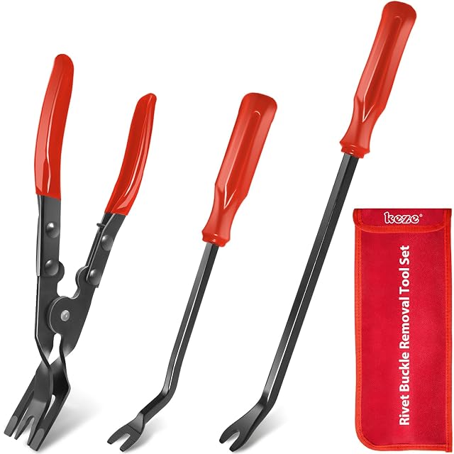 Keze 3-piece auto clip pliers and fastener remover set