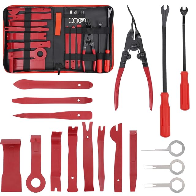 Zaviireku 19-piece trim removal tool kit with clip pliers