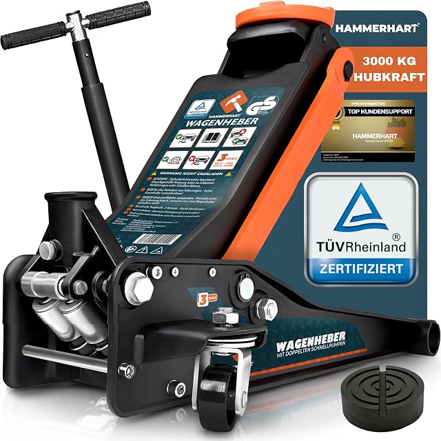 HAMMERHART 3 t TÜV-certified hydraulic trolley jack