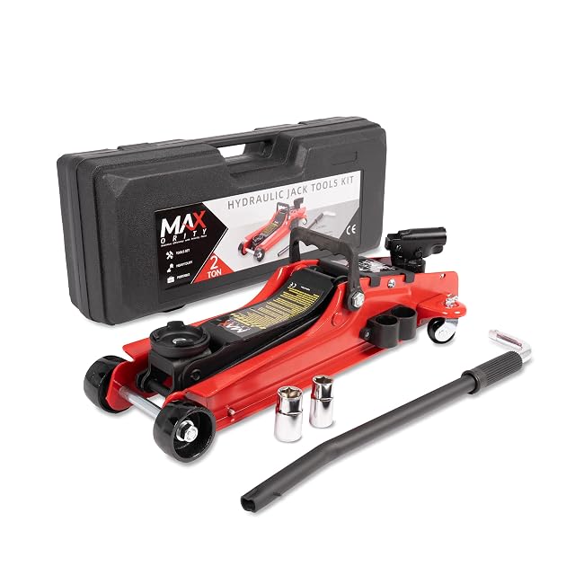 Maxority 2-ton hydraulic low profile trolley jack with carrying case