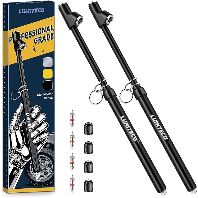 LUMITECO dual head heavy duty tire pressure gauges, two pack
