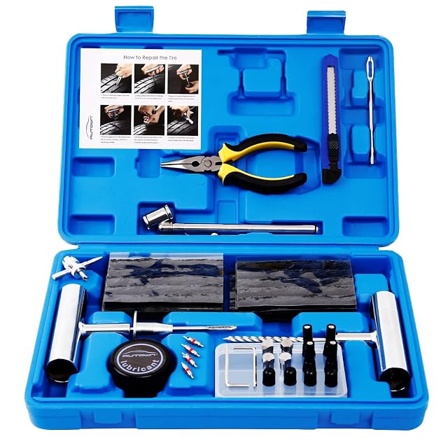 AUTOWN 68 piece flat tire repair kit with plugs and tools